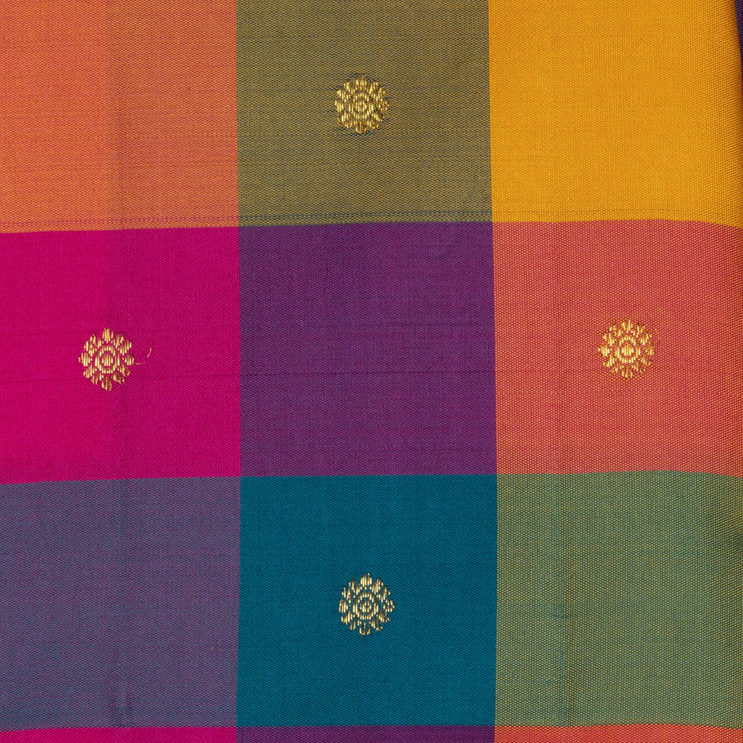 Handwoven Multi-colour Kanjivaram Silk Saree - 2673T013059DSC