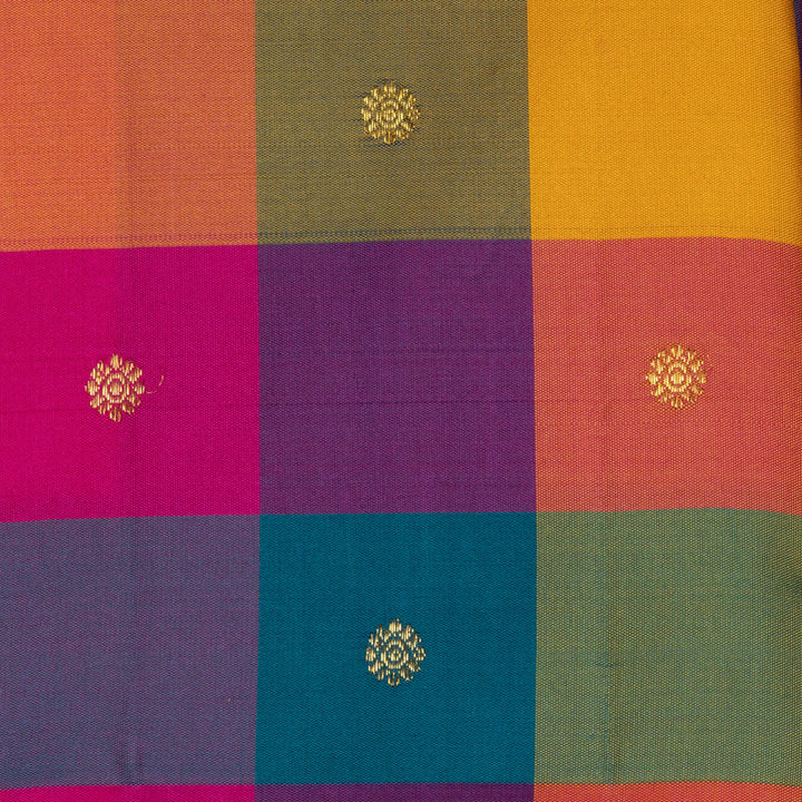 Handwoven Multi-colour Kanjivaram Silk Saree - 2673T013059DSC