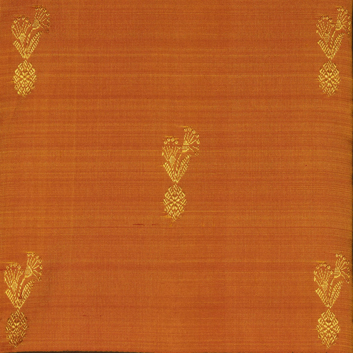 Handwoven Orange with Yellow Kanjivaram Silk Saree - 2676T013038DSC