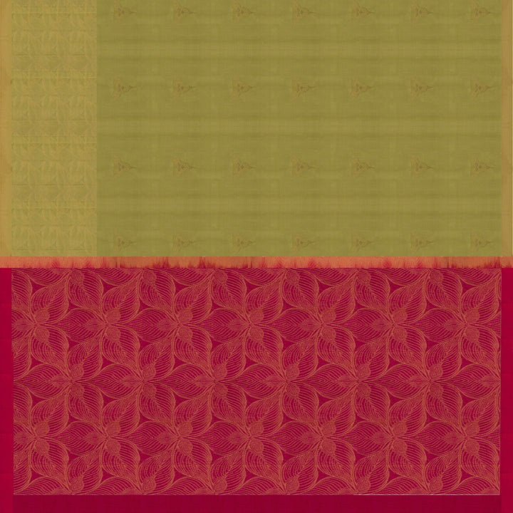 Handwoven Green with Pink Soft Silk Saree - 2731T013114DSC