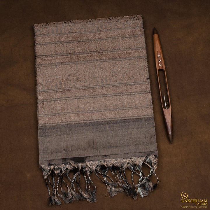 Handwoven Grey Tissue Soft silk Saree - 2738T012907DSC