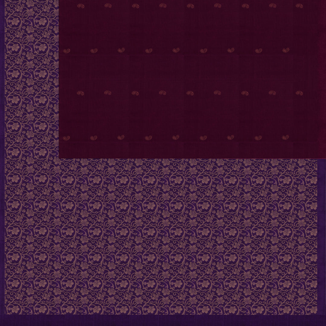 Handwoven Burgundy Soft silk Saree - 2739T013116DSC