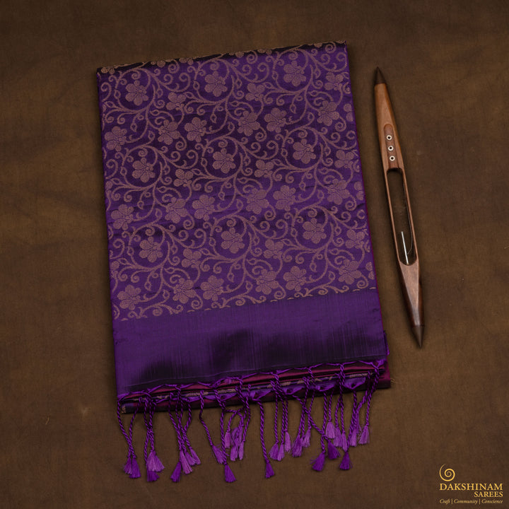 Handwoven Burgundy Soft silk Saree - 2739T013116DSC