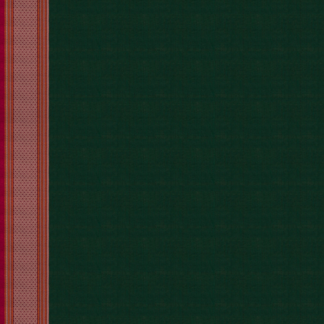 Handwoven Green with Pink Kanjivaram Cotton Saree - 2706T013320DSC