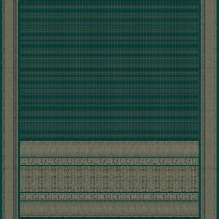 Handwoven Green Kanjivaram Cotton Saree - 2711T013301DSC