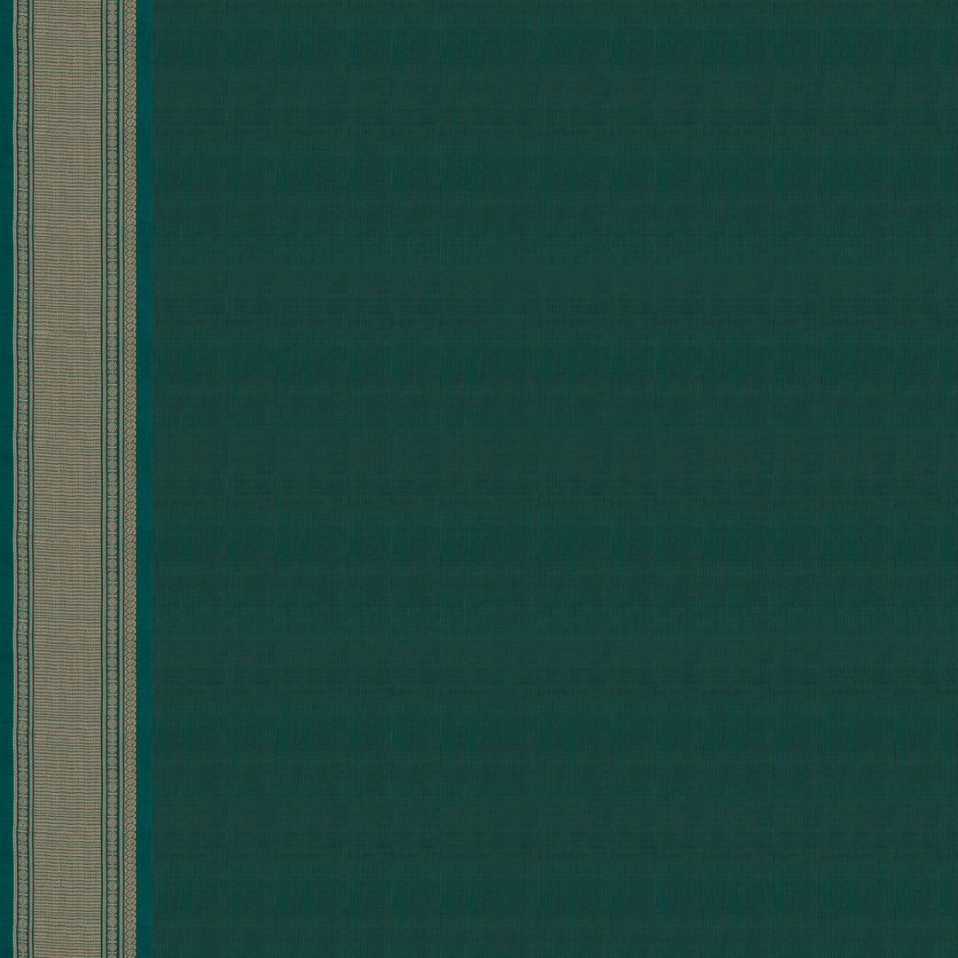 Handwoven Green Kanjivaram Cotton Saree - 2711T013301DSC