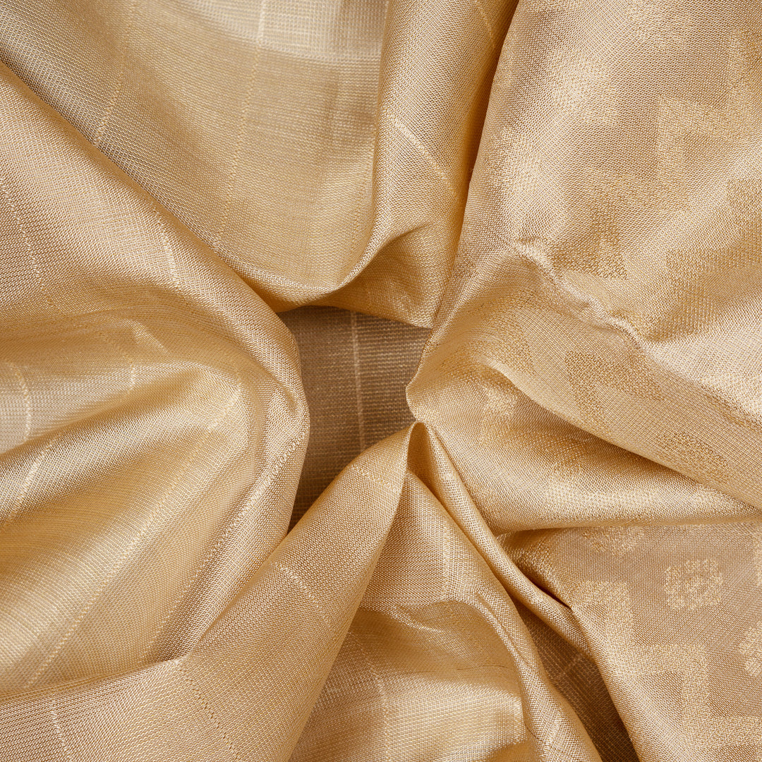 Closeup of Handwoven Soft Silk Saree 