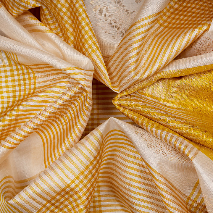 Closeup of Handwoven Soft Silk Saree 