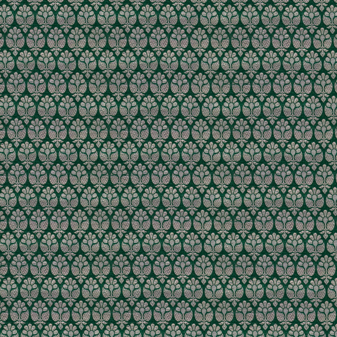 Handwoven Green Banarasi Fabric - 13T004428DSC
