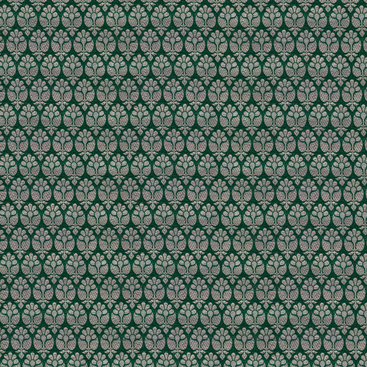 Handwoven Green Banarasi Fabric - 13T004428DSC