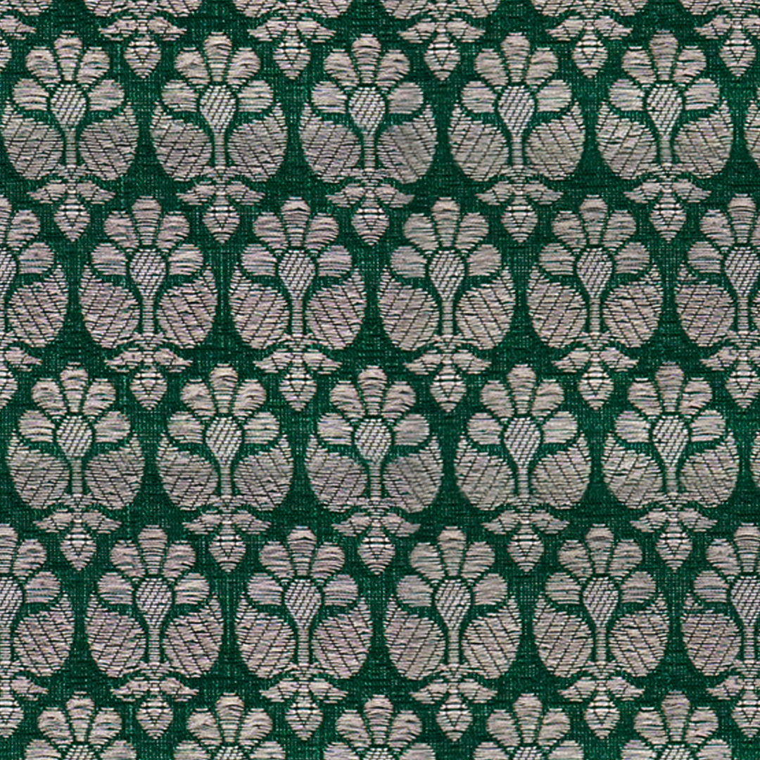 Handwoven Green Banarasi Fabric - 13T004428DSC