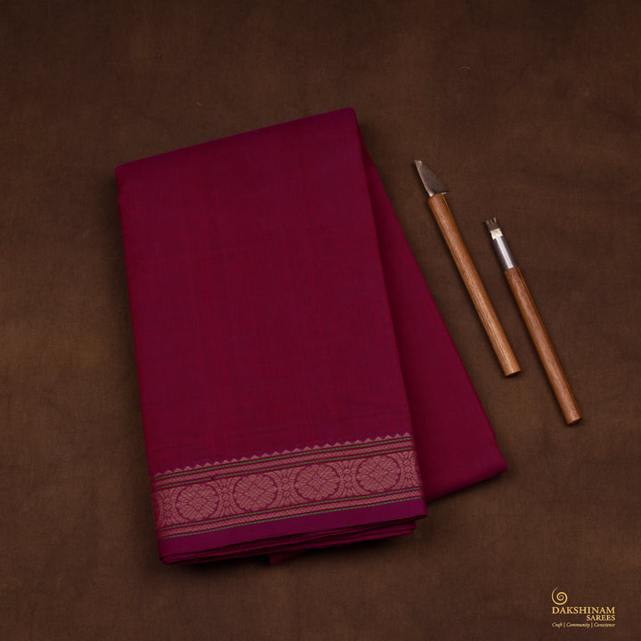 Handwoven Pink Kanjivaram Cotton Saree - 2727T013321DSC