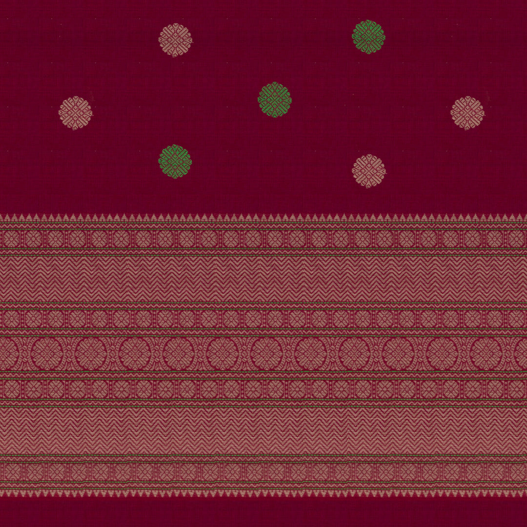 Handwoven Pink Kanjivaram Cotton Saree - 2727T013321DSC