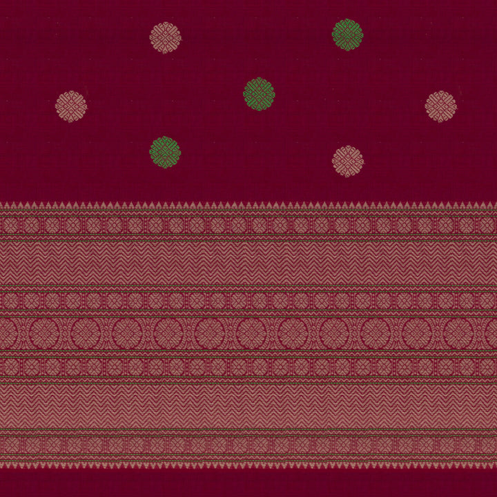 Handwoven Pink Kanjivaram Cotton Saree - 2727T013321DSC