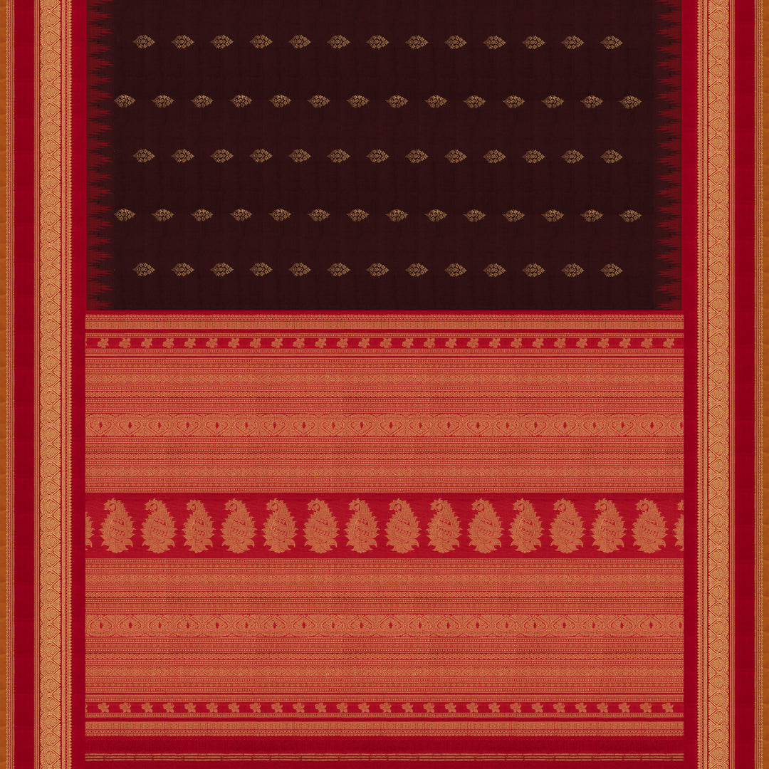 Pallu of Handwoven Gadwal Silk Saree