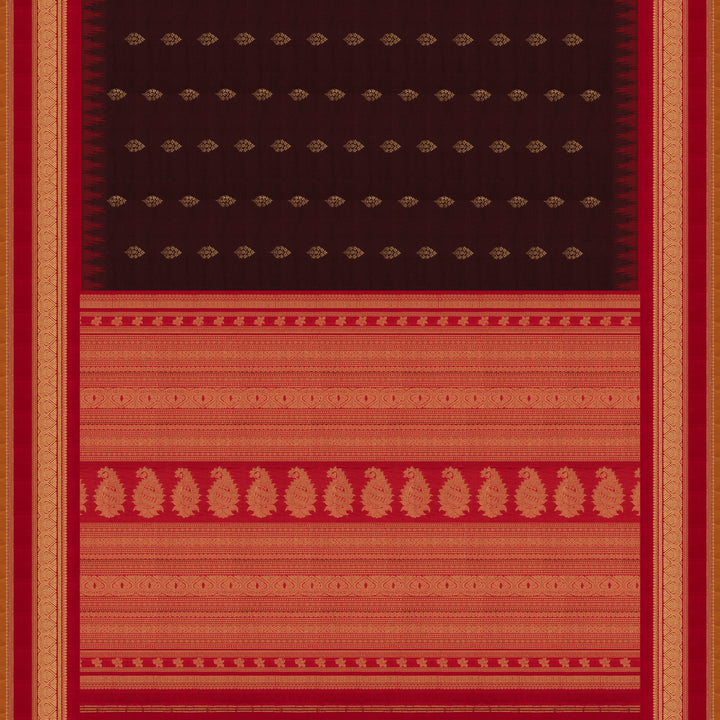 Pallu of Handwoven Gadwal Silk Saree