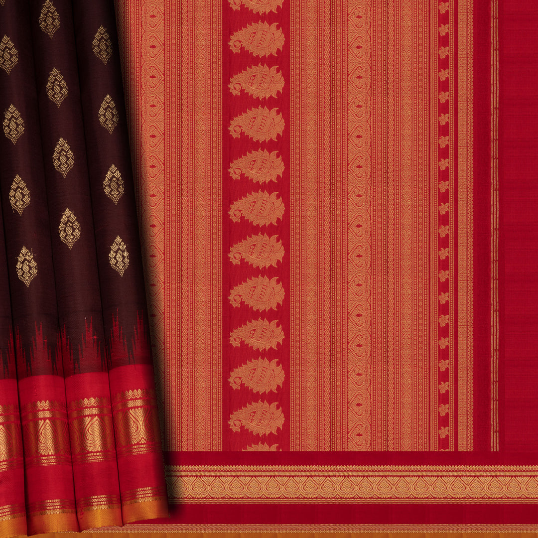 pleats/body Handwoven Gadwal Silk Saree 