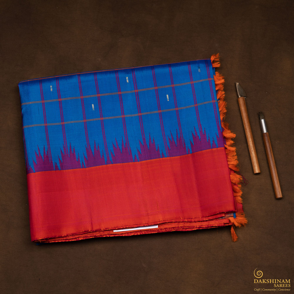 Folded Handwoven Gadwal Silk Saree