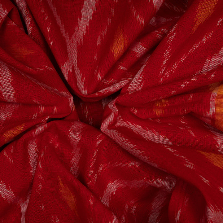 Folded Handwoven Cotton Ikat Saree 