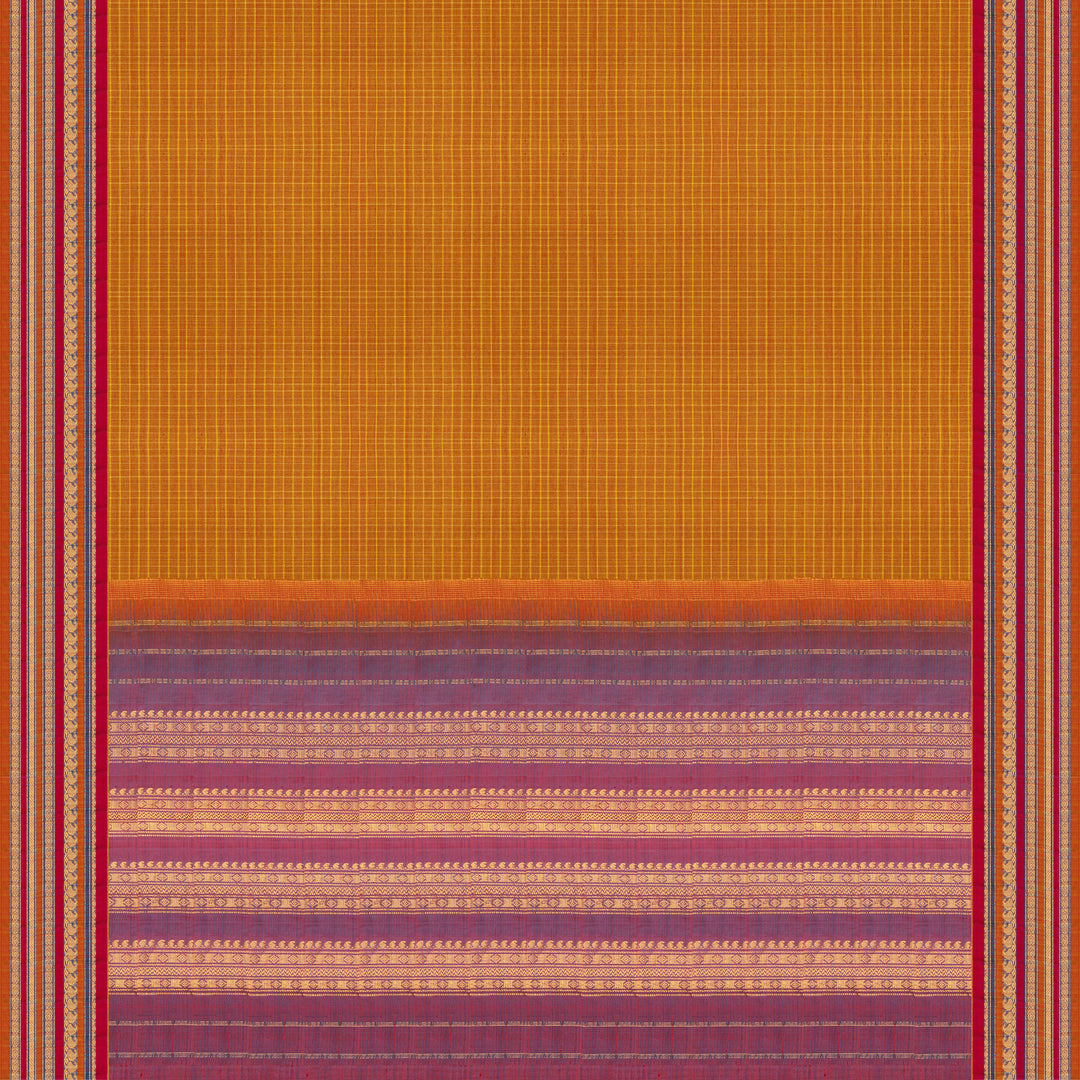 Pallu of handwoven Gadwal Silk Cotton Saree