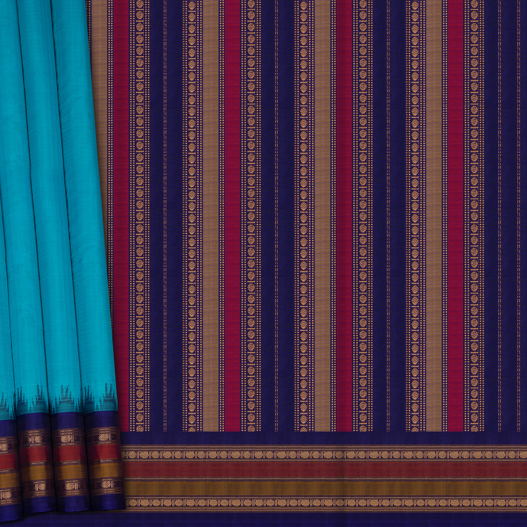 Pleats/body of Handwoven Gadwal Silk Cotton Saree