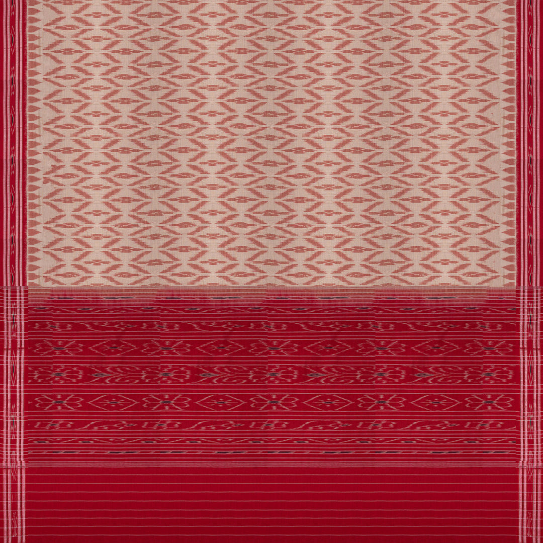 Pallu of Handwoven Ikat Cotton Saree