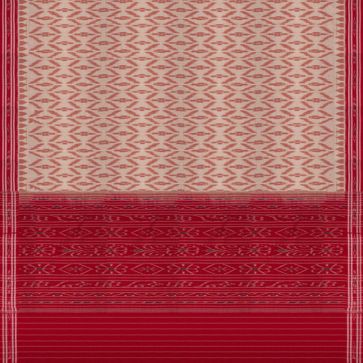 Pallu of Handwoven Ikat Cotton Saree