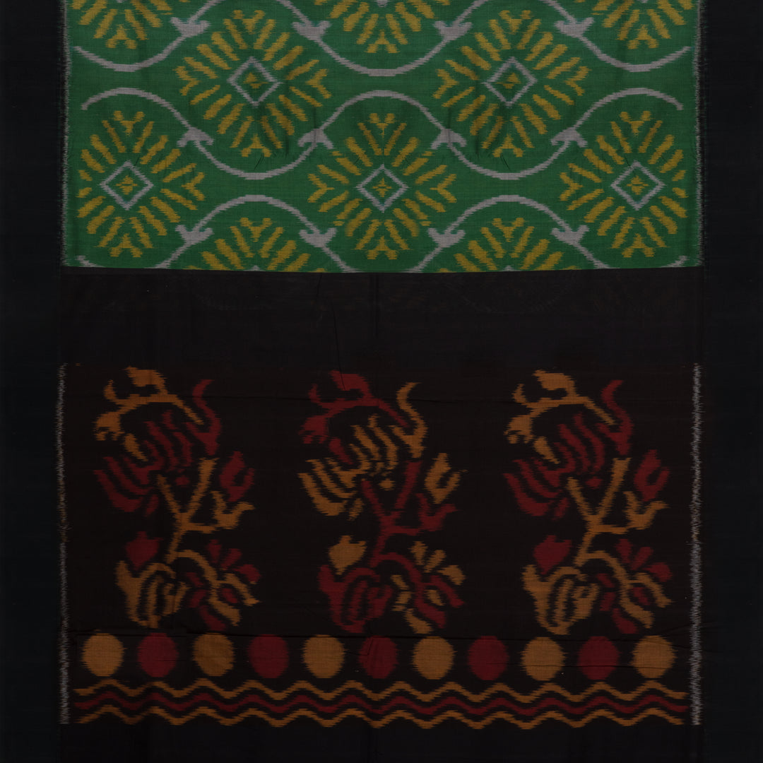 Pallu of Handwoven Ikat Cotton Saree