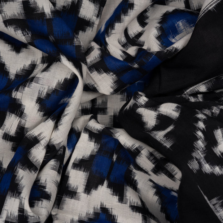 Closeup of  Handwoven Ikat Cotton Saree