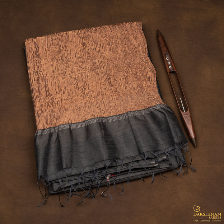 Folded Handwoven Dupion Soft Silk Saree