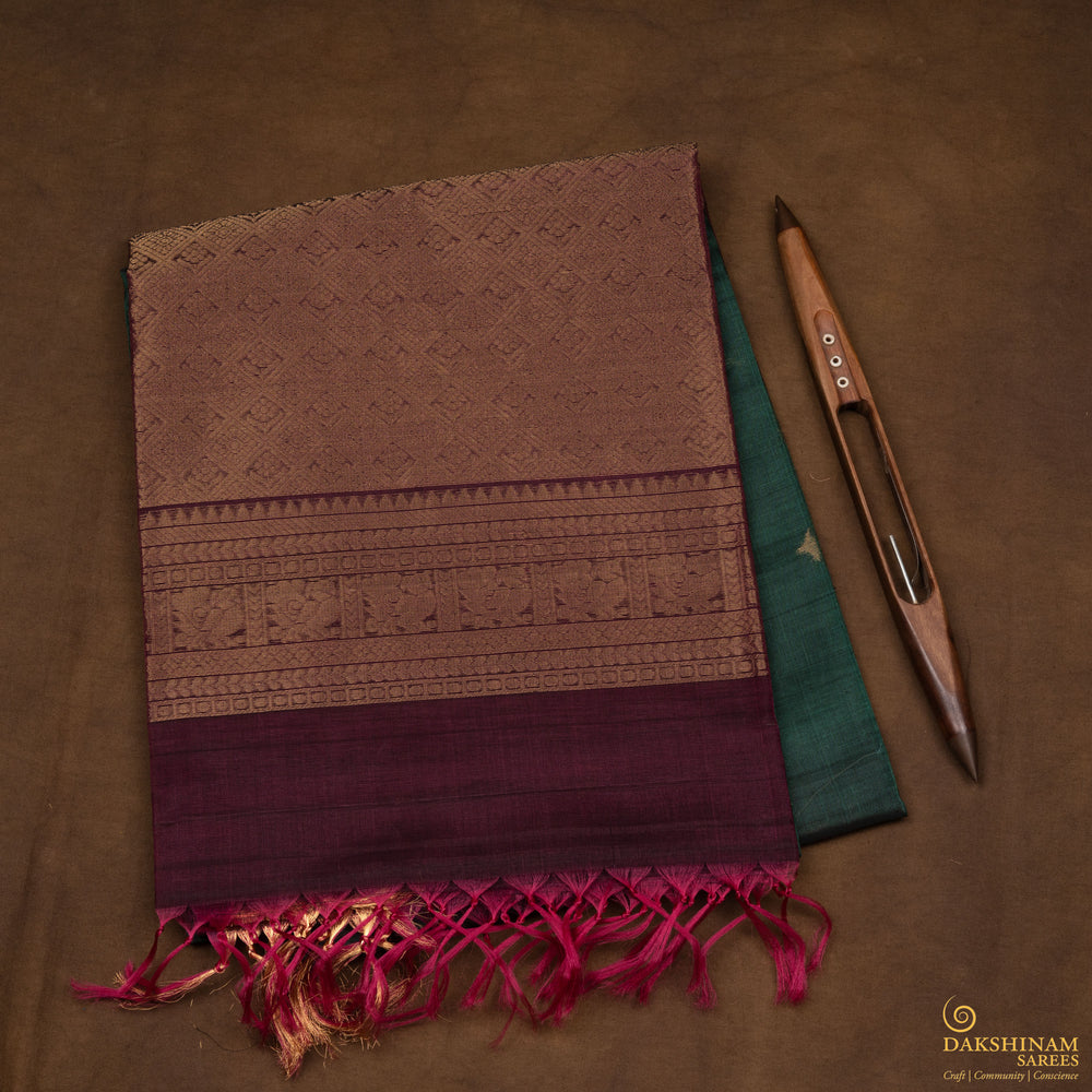 Folded Handwoven Silk Cotton Saree