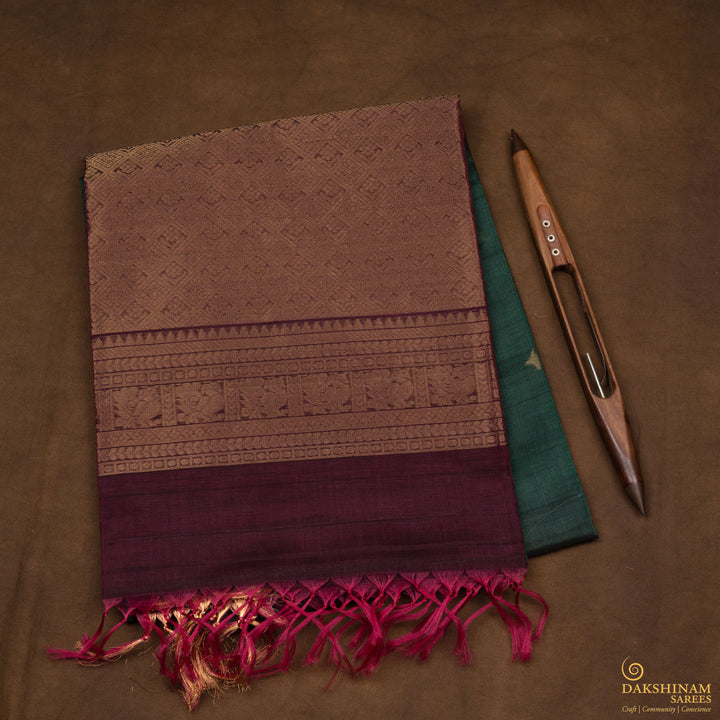 Folded Handwoven Silk Cotton Saree