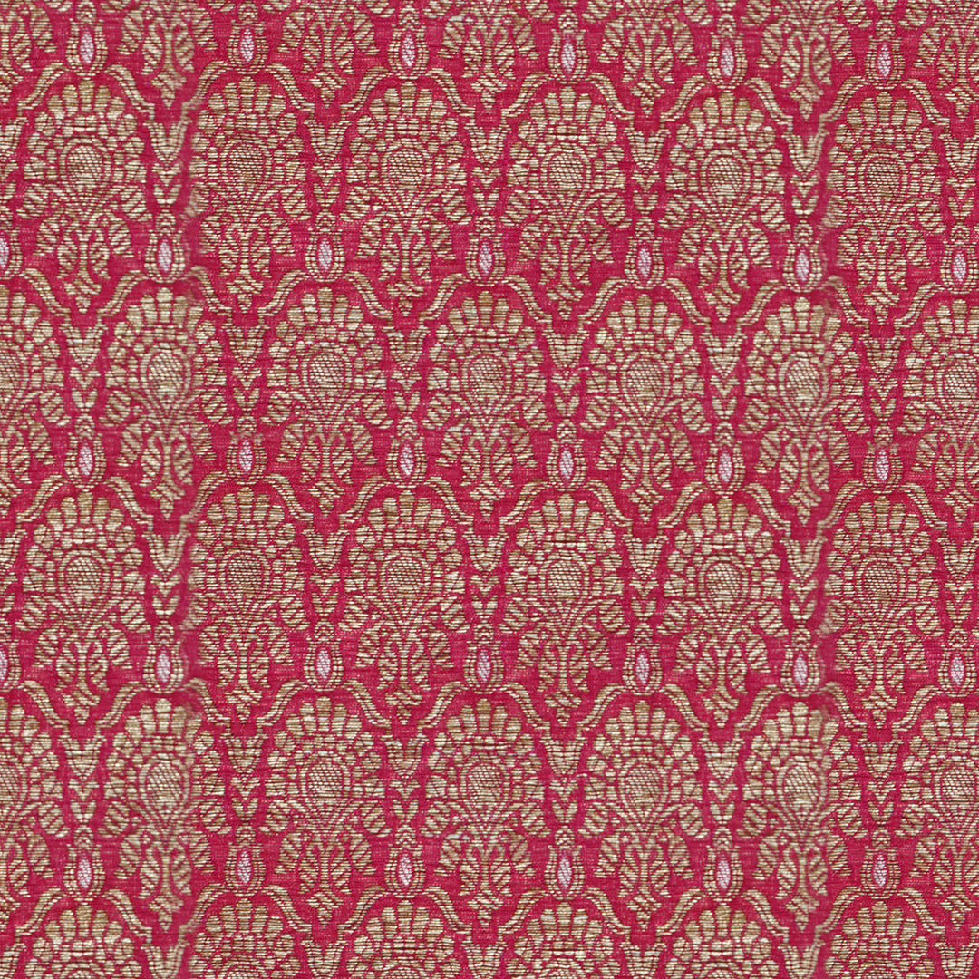 Handwoven Pink Banarasi Fabric - 14T004415DSC