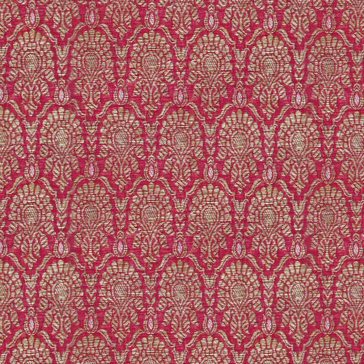 Handwoven Pink Banarasi Fabric - 14T004415DSC