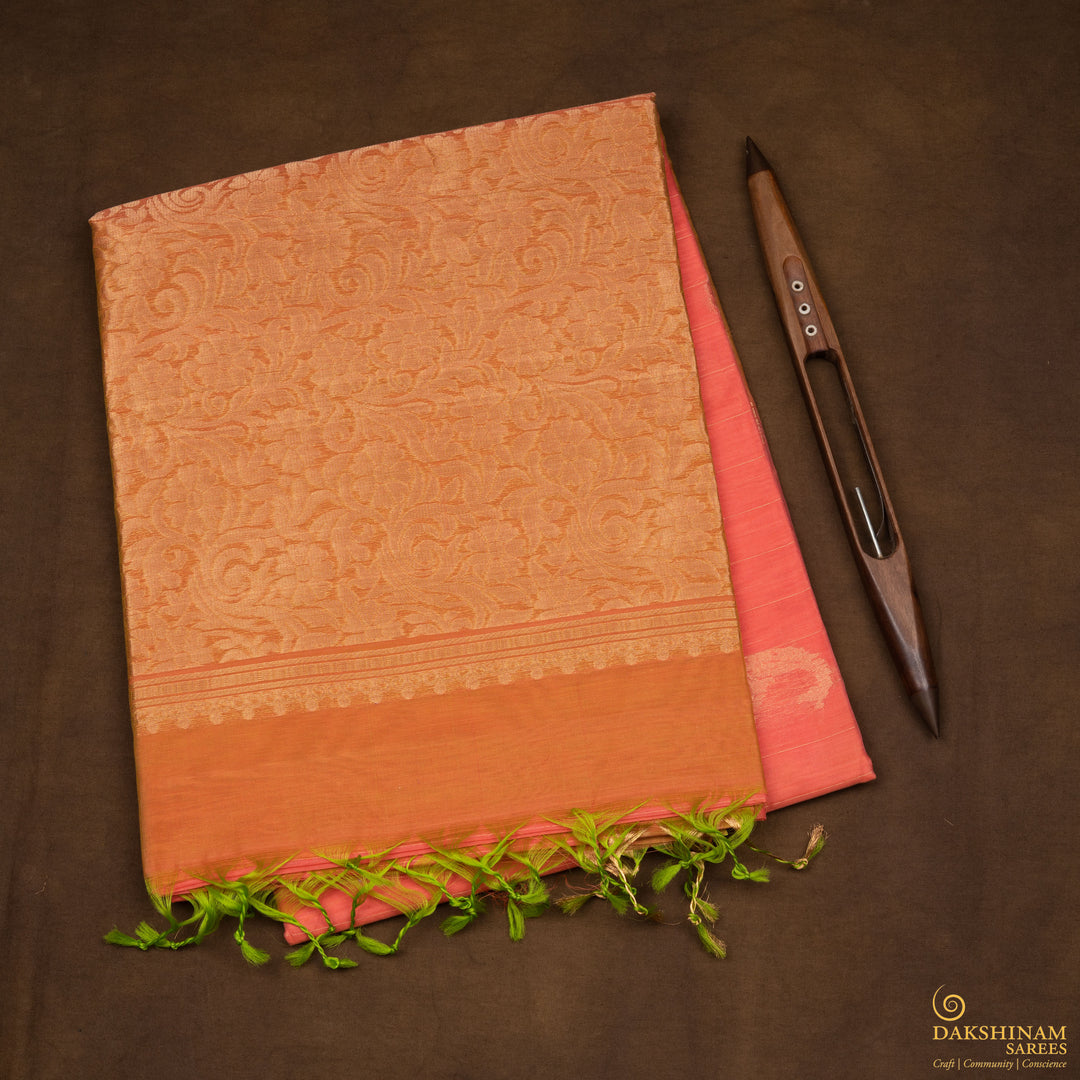 Folded  Handwoven Silk Cotton Saree