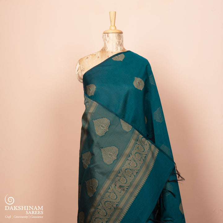 Pleats/body of Handwoven South Cotton Saree 