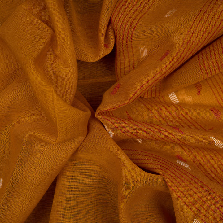 Closeup of Handwoven Bengal Cotton Saree