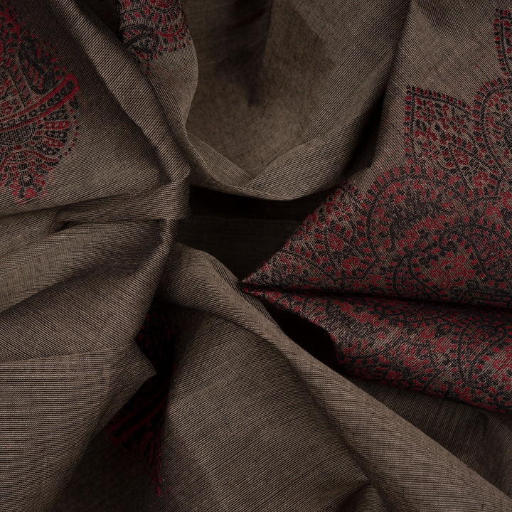 Closeup of  Handwoven South Cotton Saree 