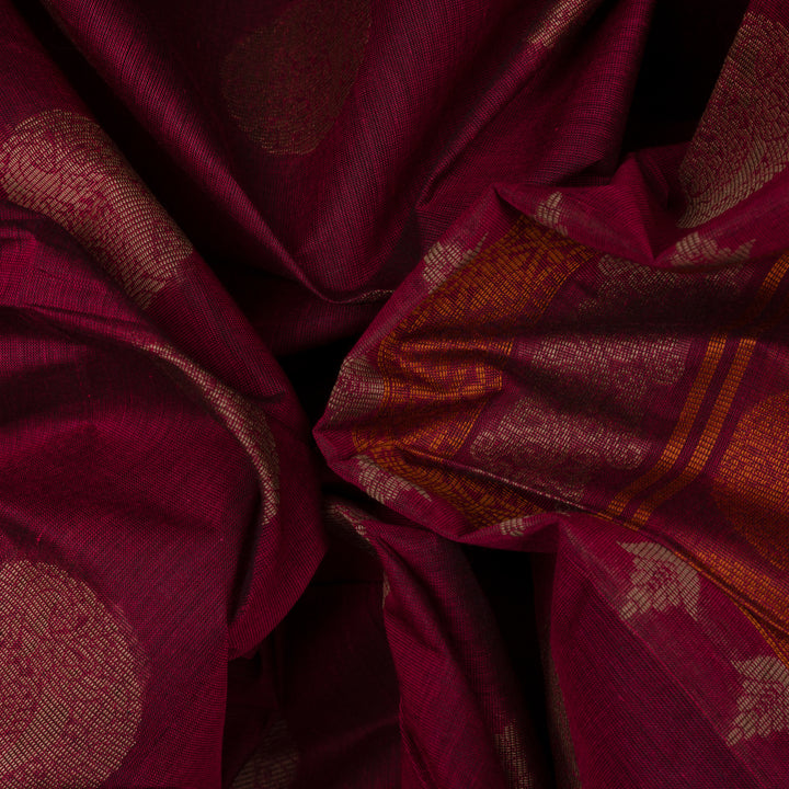 Closeup of  Handwoven South Cotton Saree