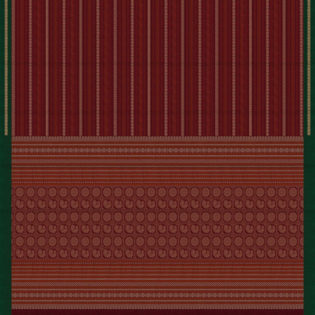 Pallu of Handwoven Kanjivaram Cotton Saree