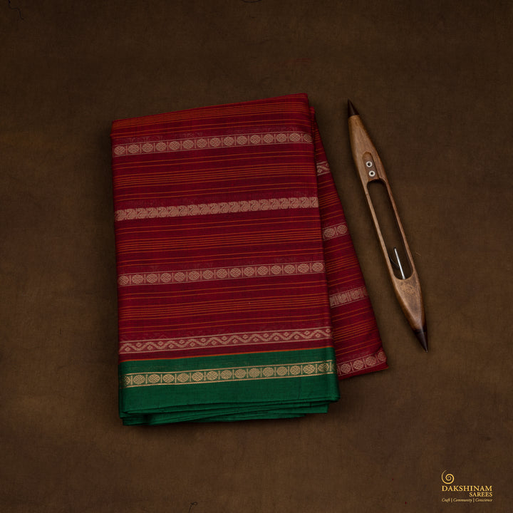 Folded Handwoven Kanjivaram Cotton Saree