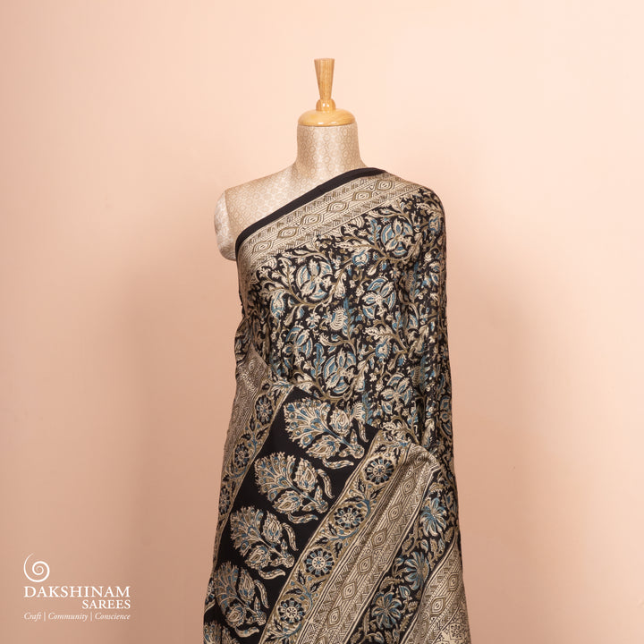 Pleats of  Handwoven Modal Silk Saree