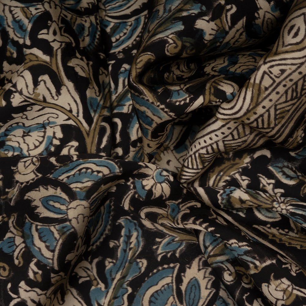 Closeup of  Handwoven Modal Silk Saree