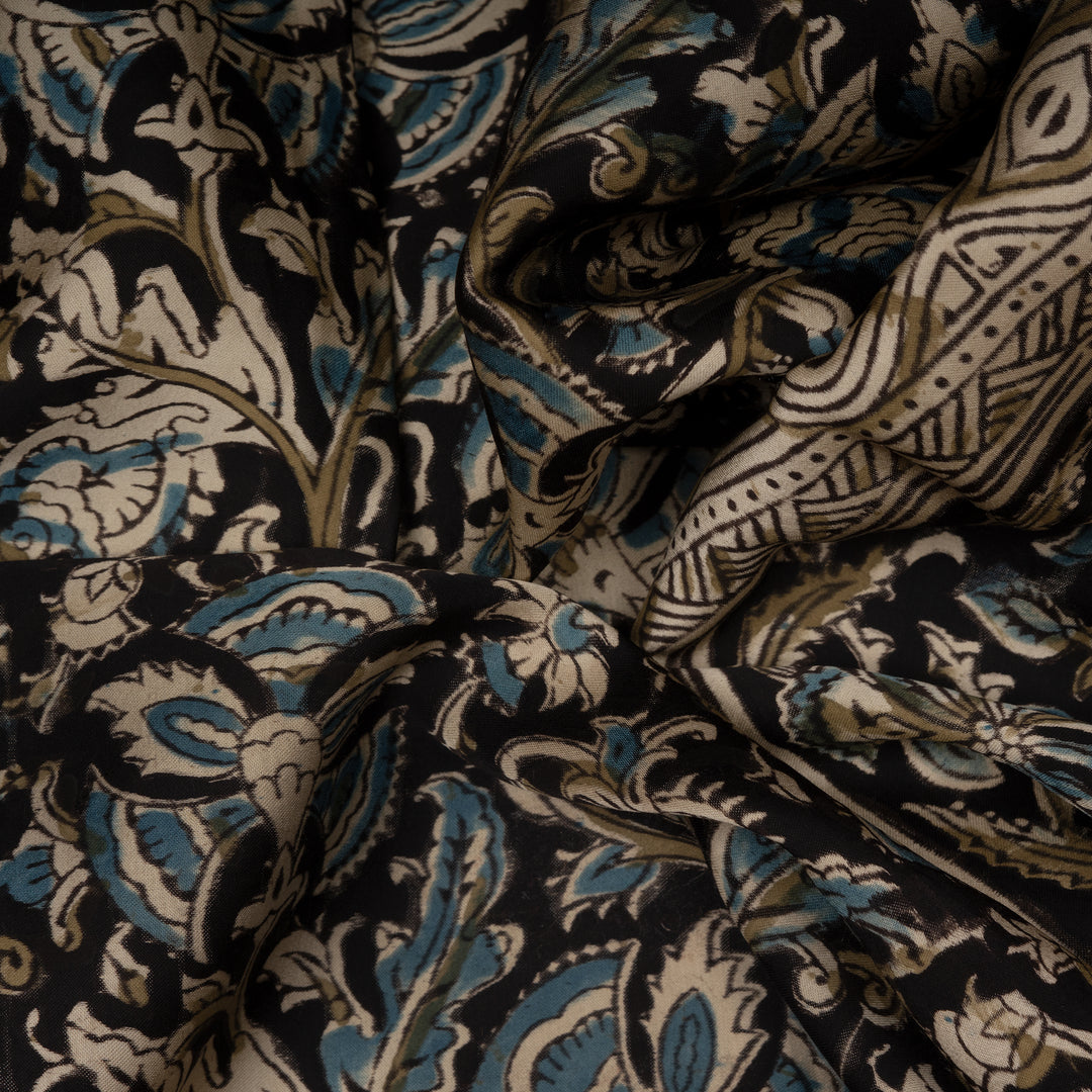 Closeup of  Handwoven Modal Silk Saree