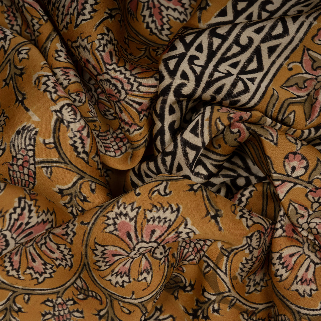 Closeup of  Handwoven Modal Silk Saree