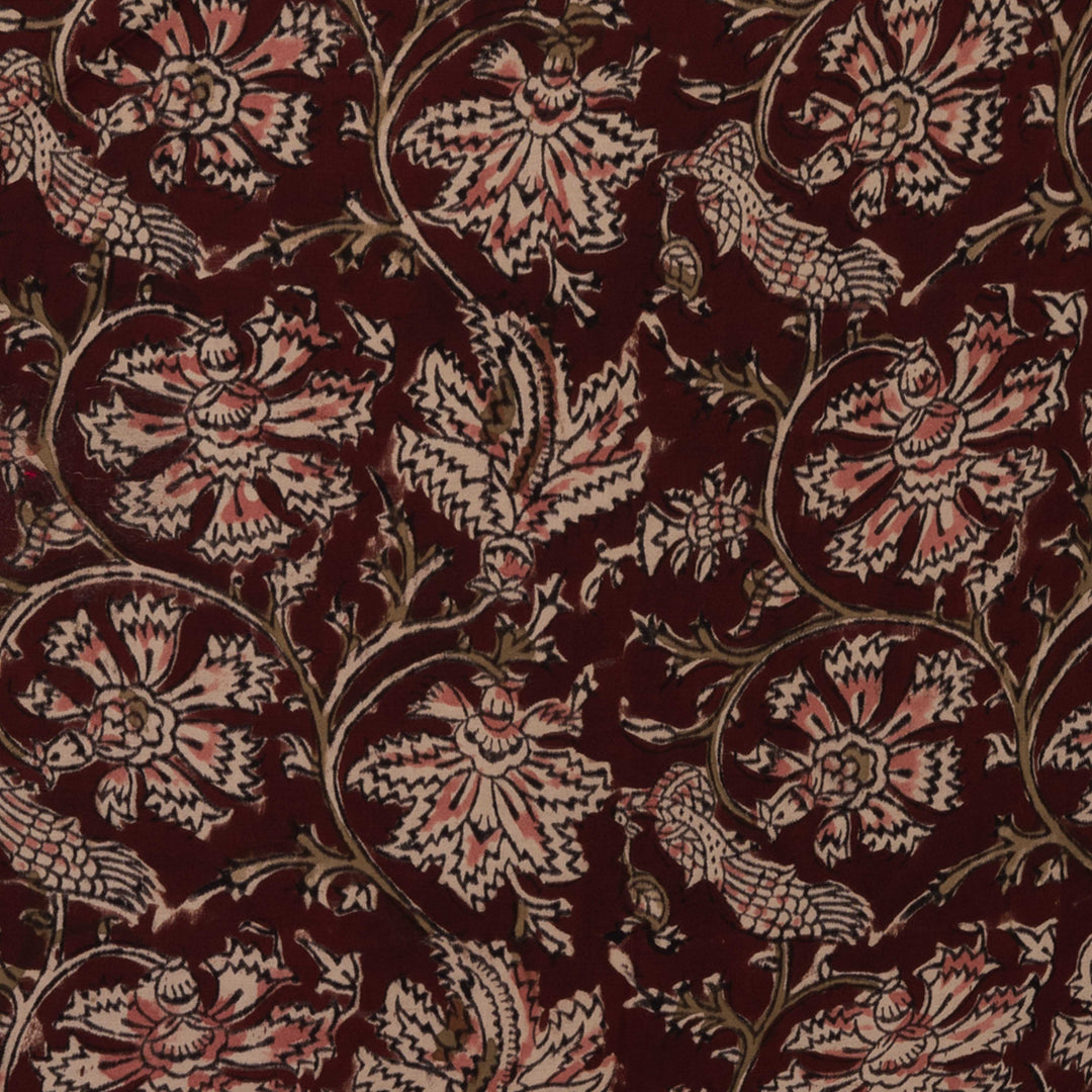 Body design of Handwoven Maroon with multi-colour Modal Silk Saree