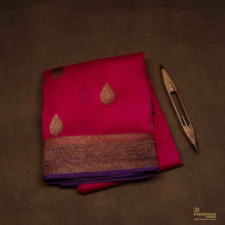 Folded Handwoven Banarasi organza silk Saree
