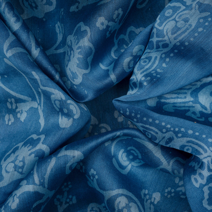 Closeup of Handwoven Lavendar Chanderi Silk Saree