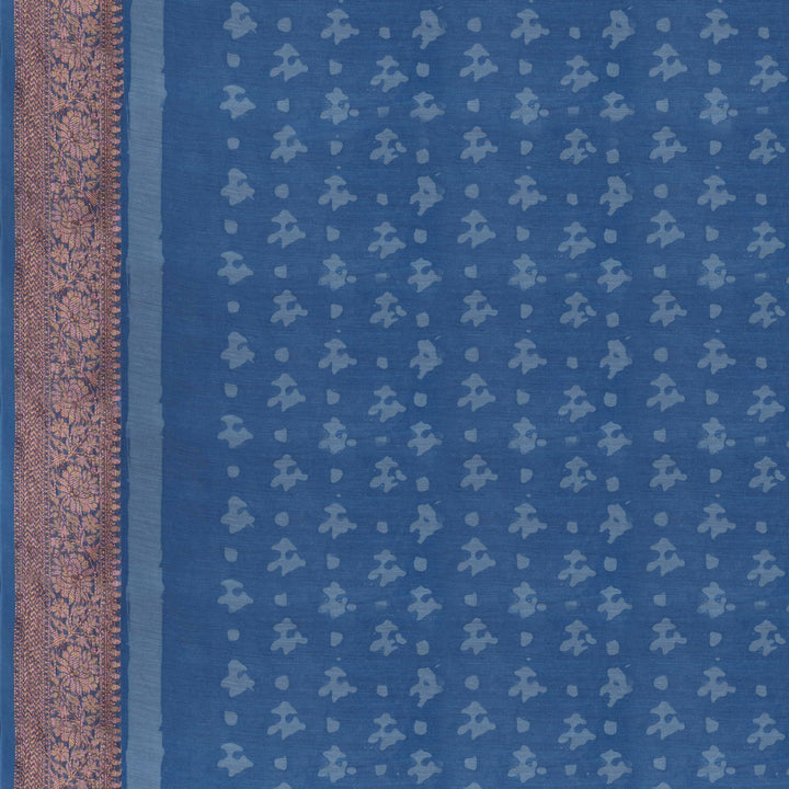 Blouse of Handwoven Lavendar Chanderi Silk Saree