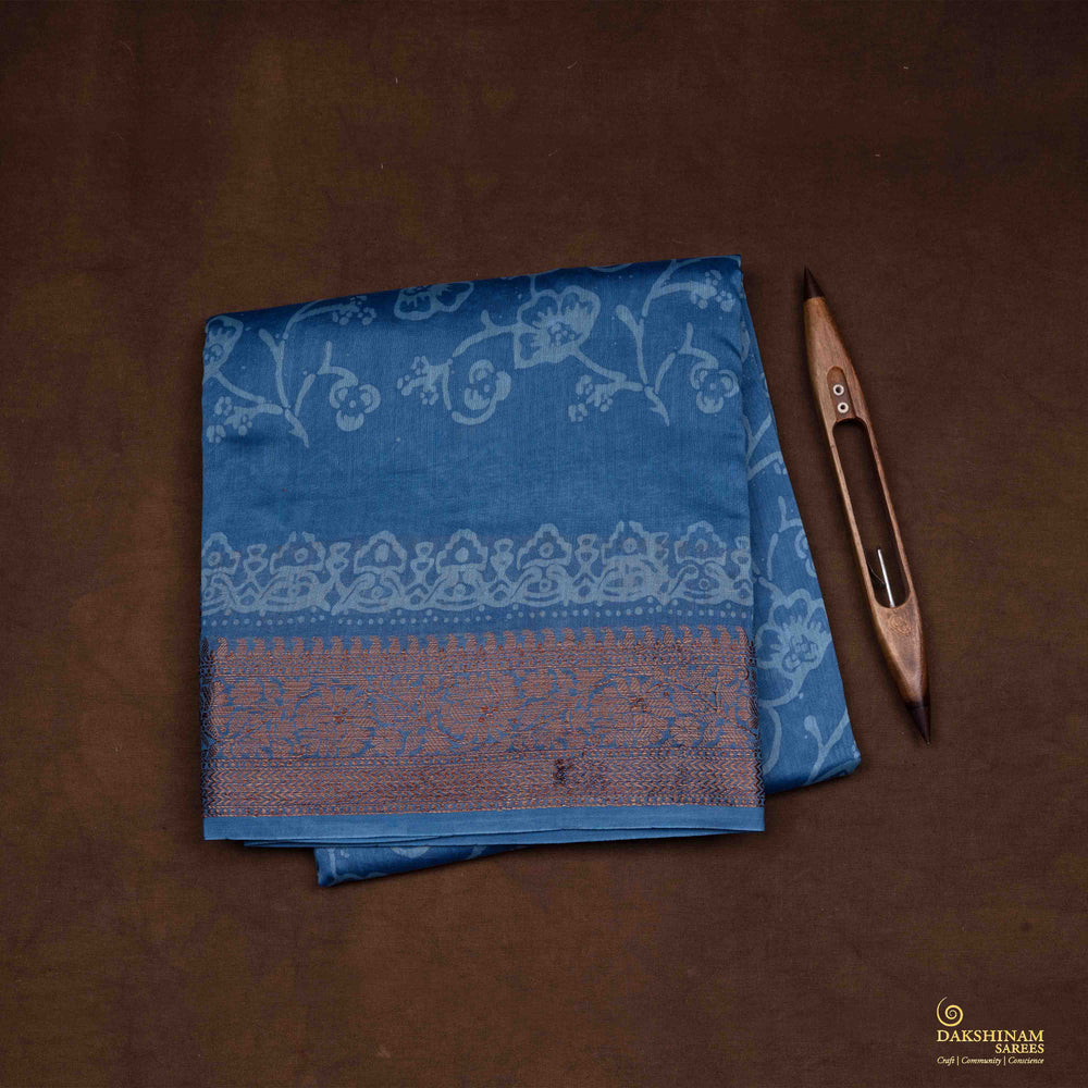 Folded Handwoven Lavendar Chanderi Silk Saree
